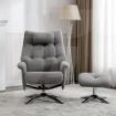 Picture of Orson Recliner Chair & Ottoman Light Herbert Grey 