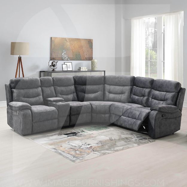 Picture of Carrie Manual Sectional Dark Grey 