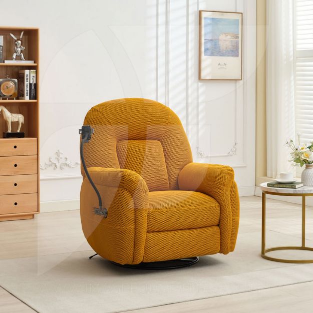 Picture of Sienna Reclining Chair w/ Phone Holder Mustard