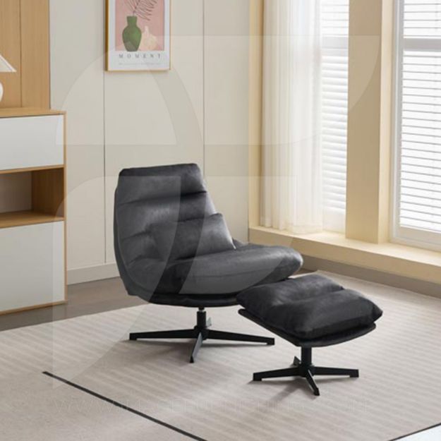 Picture of Turner Leisure Chair w/Footstool Dark Grey 