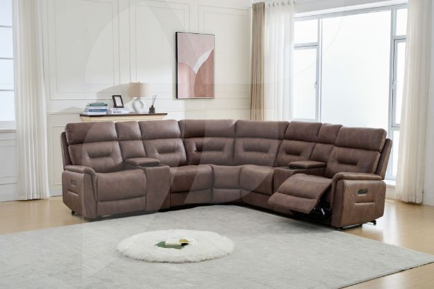 Picture of Rowan Sectional Tan (LAF+CON+ARM+WED+ARM+CON+RAF)